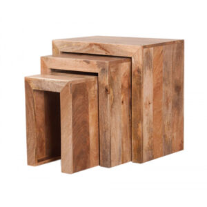 Odkladacie stolíky Hina 3 ks z mangového dreva Mango natural